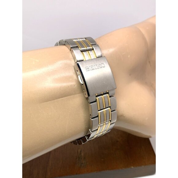 Seiko Men's Watch SUR356 Quartz Gray Dial Day Date Two Tone Stainless Steel 39mm - Picture 12 of 16